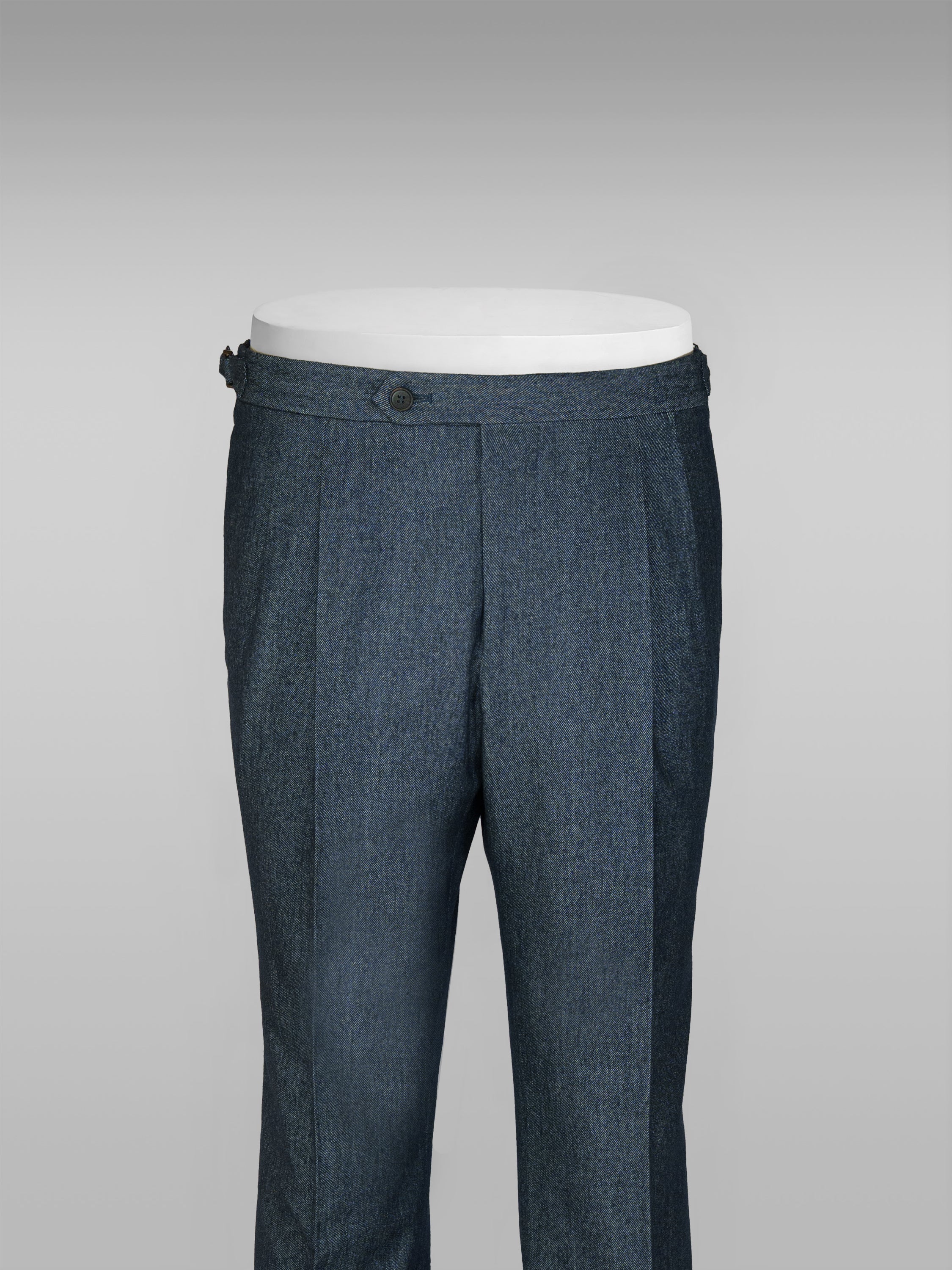 Pantaloni in cotone e lana denim blu